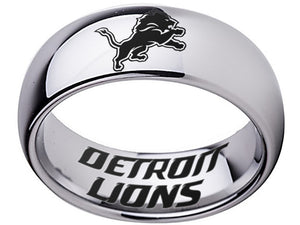 Detroit Lions Ring Silver Wedding Band | Sizes 5-16 #lions