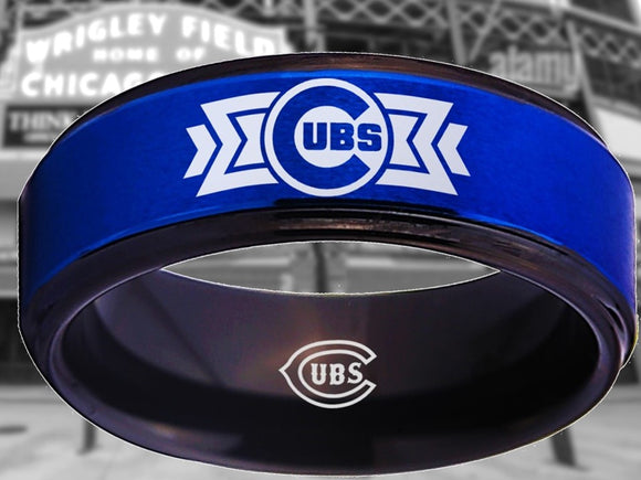 Chicago Cubs Ring Blue & Black Wedding Ring Sizes 5 - 15 #chicago #cubs