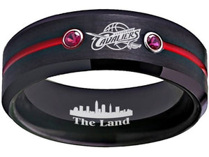 Cleveland Cavaliers Ring Cavs Black & Red CZ Wedding Ring Sizes 6 - 13 #cavs #nba