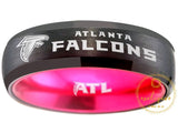 Atlanta Falcons Ring Black & Pink 6mm Wedding Band | Sizes 6 - 13 #atlanta #falcons #nfl