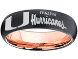 Miami Hurricanes Ring Black & Rose Gold Wedding Band 6mm | Sizes 6-13 #miami #hurricanes #TheU