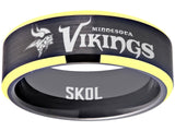 Minnesota Vikings Ring Black & Gold Wedding Band | Sizes 6-13 #vikings #skol #nfl
