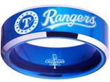 Texas Rangers Ring Championship Ring Blue & Silver Wedding Band | Sizes 4 - 17 #texasrangers #mlb