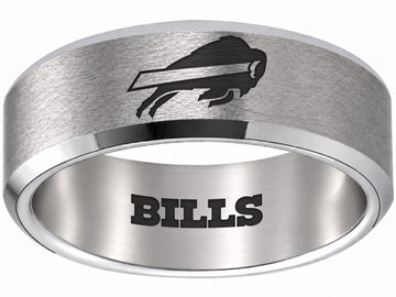 Buffalo Bills Ring Silver Wedding Band | Sizes 5-16 #buffalo #bills