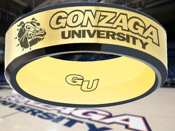 Gonzaga Bulldogs Ring Gold & Black Wedding Ring Sizes 6 - 13 #gonzaga #bulldogs