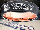 Gonzaga Bulldogs Ring Black & Rose Gold 6mm Wedding Ring Sizes 5 - 13 #gonzaga