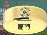 Boston Red Sox Ring Red Sox Wedding Ring Matte Gold Sizes 6 - 13 #redsox