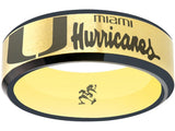 Miami Hurricanes Ring Gold & Black Wedding Band | Sizes 6-13 #miami #hurricanes #TheU