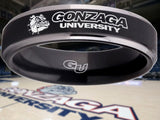 Gonzaga Bulldogs Ring Black & Silver 6mm Wedding Ring Sizes 5 - 13 #gonzaga