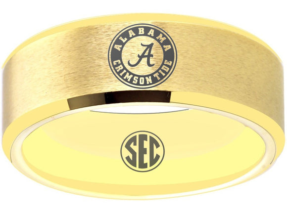 Alabama Crimson Tide Ring Gold Ring Tungsten Ring #rolltide
