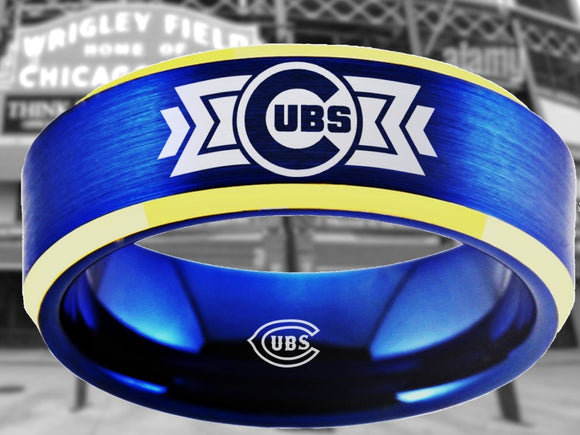 Chicago Cubs Ring Blue & Gold Wedding Ring Sizes 6 - 13 #chicago #cubs