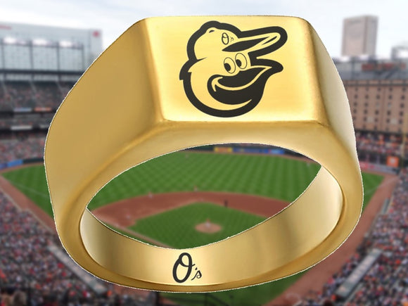 Baltimore Orioles Ring Orioles Gold 10mm Titanium Ring #orioles Sizes 8 - 12