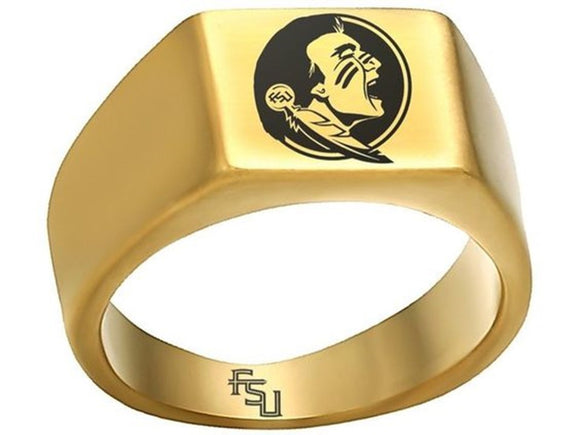 Florida State Seminoles Ring FSU Logo Ring 10mm matte Gold ring #fsu #ncaa