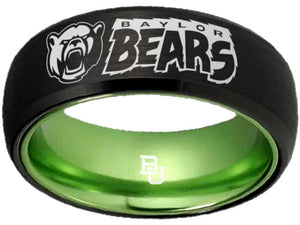 Baylor Bears Ring Black & Green Wedding Band | Sizes 6-13 #bu #baylor #bears