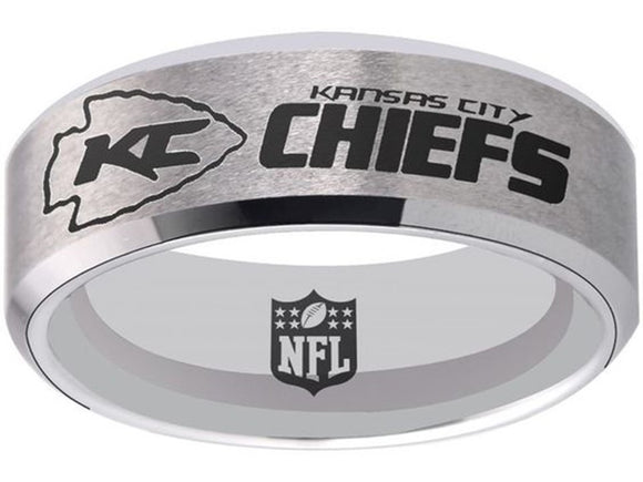 Chiefs Ring Silver Wedding Ring | Sizes 6-13 #chiefs