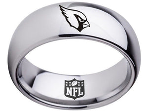 Arizona Cardinals Ring AZ Cardinals Logo Ring 8mm Silver Tungsten Ring #cardinals