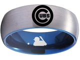 Chicago Cubs Ring Silver & Blue Wedding Ring Sizes 6 - 13 #chicago #cubs