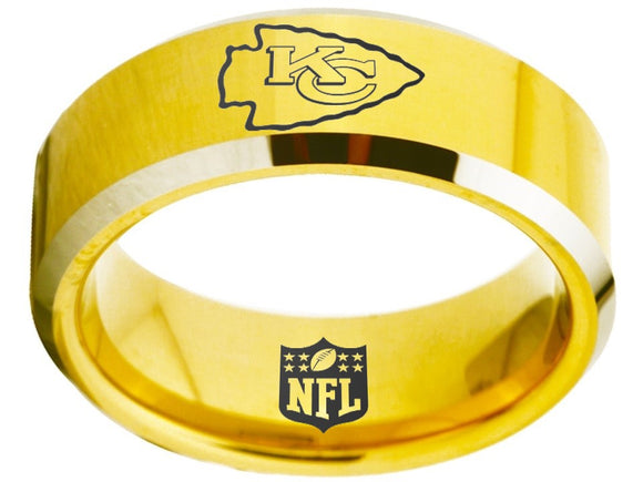 Kansas City Chiefs Ring Gold Ring Tungsten Ring #chiefs