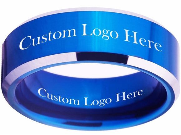 Blue and Silver Ring - Let us customize it for you! Sizes 4-17 #custom #ring