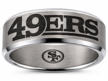 49ers Ring | Silver Wedding Ring | Sizes 6-13