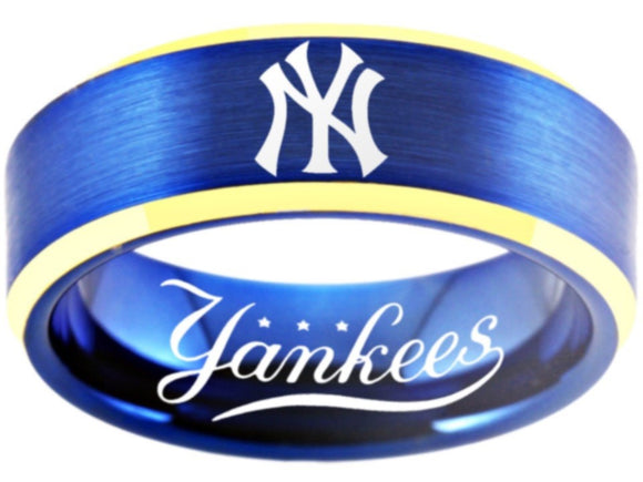 New York Yankees Ring Yankees Logo Ring Blue and Gold #newyork #yankees