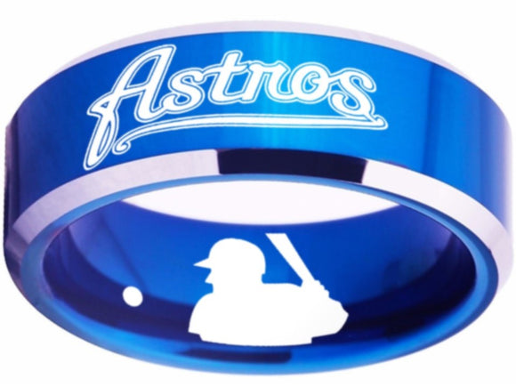 Houston Astros Ring Astros Logo Ring Blue Ring Wedding Ring #mlb #astros
