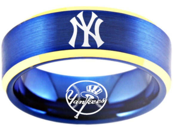 New York Yankees Ring Yankees Logo Ring Blue and Gold #newyork #yankees