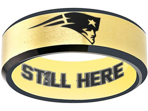 New England Patriots Ring matte Gold Patriots Logo We're Still Here #patriots