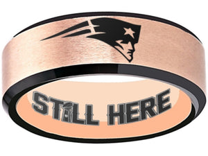 New England Patriots Ring matte Rose Gold Patriots Logo We're Still Here #patriots