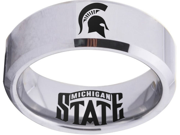 Michigan State Spartans Logo Ring Silver and Black #msu #spartans