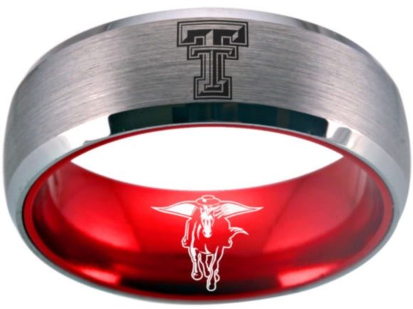 Texas Tech Red Raiders Logo Ring Wedding Band #texastech #redraiders