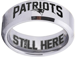 New England Patriots Ring Silver Patriots Logo We're Still Here #patriots