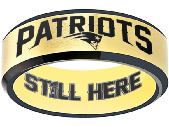 New England Patriots Ring matte Gold Patriots Logo Still Here #patriots