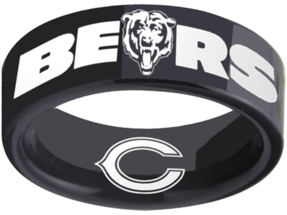 Chicago Bears Ring Bears Logo Ring Black Pipe Ring #chicago #bears