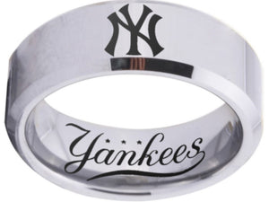 New York Yankees Ring Yankees Logo Ring Silver and Black #nyy #yankees