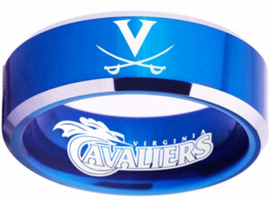 Virginia Cavaliers logo Ring Blue and Silver #virginia #cavaliers