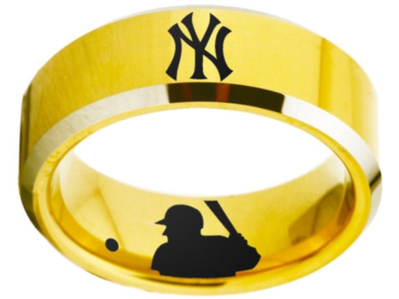 New York Yankees Ring Yankees Logo Ring Gold Silver Black #newyork #yankees