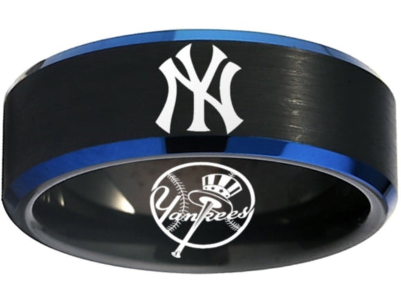 New York Yankees Ring Yankees Logo Ring NYY Black and Blue ring #nyy #yankees