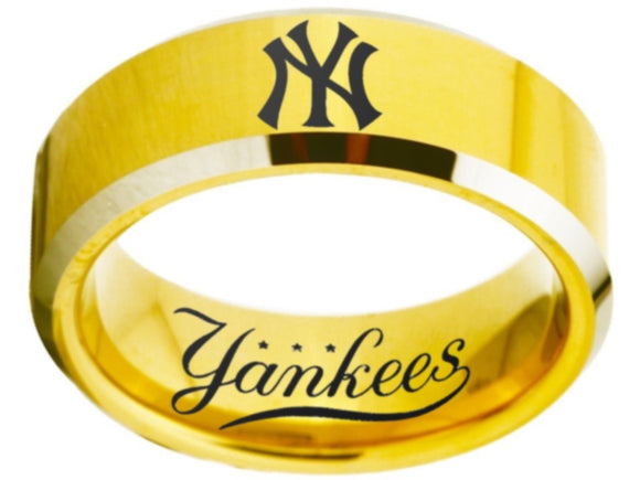 New York Yankees Ring Yankees Logo Ring Gold Silver Black #mlb #nyy #yankees