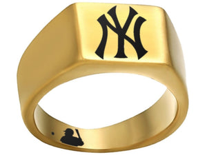 New York Yankees Ring Yankees Logo Ring NYY Gold 10mm Band #mlb #yankees