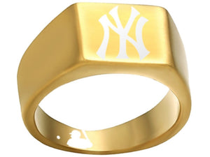 New York Yankees Ring Yankees Logo Ring NYY MLB Gold 10mm Band #yankees