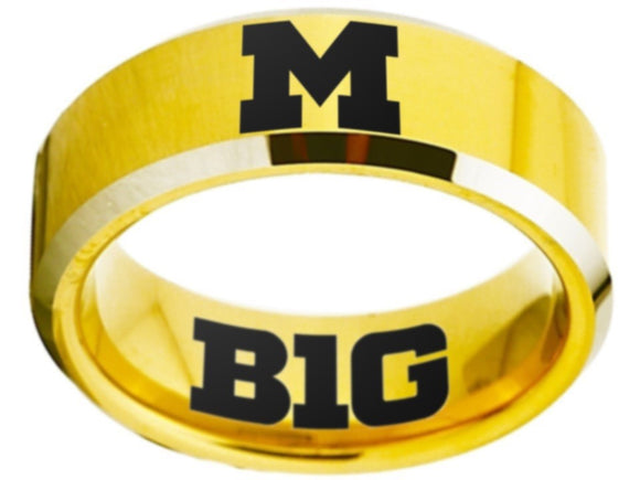 Michigan Ring Gold & Silver Wedding Ring | Sizes 4-17 #wolverines