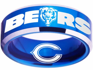 Chicago Bears Ring Bears Logo Ring Blue and Silver #chicago #bears