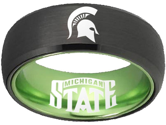 Michigan State Spartans Logo Ring Black and Green Band #msu #spartans