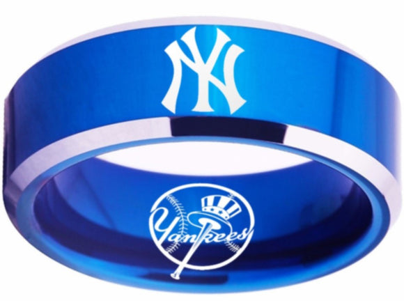 New York Yankees Ring Yankees Logo Ring Blue and Silver #nyy #yankees
