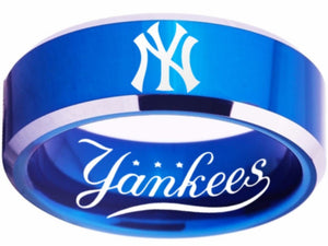 New York Yankees Ring Yankees Logo Ring Blue and Silver #newyork #yankees