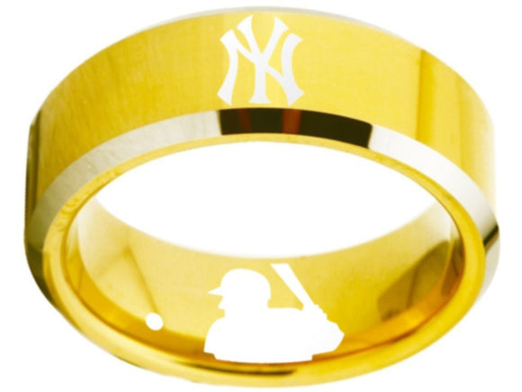 New York Yankees Ring Yankees Logo Ring Gold and Silver #newyork #yankees