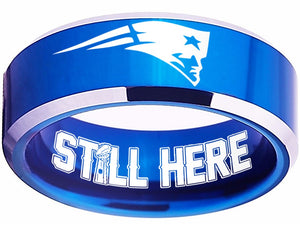 New England Patriots Ring Blue and Silver Patriots Logo Still Here #patriots
