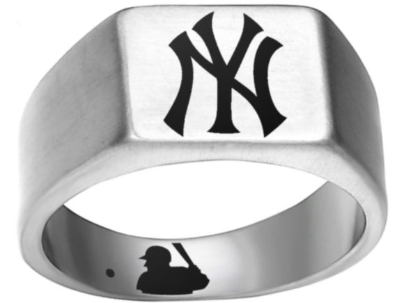 New York Yankees Ring Yankees Logo Ring NYY SILVER 10mm Band #mlb #yankees