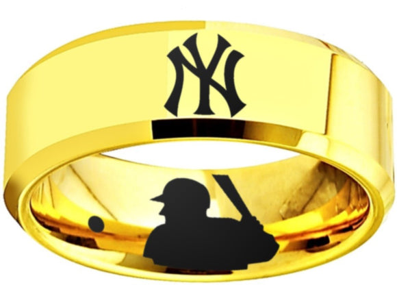New York Yankees Ring Yankees Logo Ring MLB Gold and Black #nyy #yankees